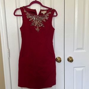 Red bejeweled dress